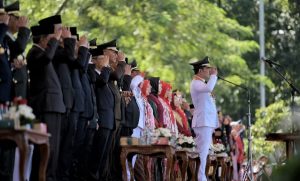 Momen Gubernur Ridwan Kamil Jadi Inspektur Upacara HUT RI Terakhir Kali