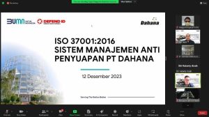 Cegah Korupsi, PT Dahana Gelar Sosialisasi Sistem Manajemen Anti Penyuapan