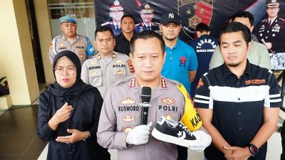 Satreskrim Polresta Bandung Ungkap Perdagangan Sepatu Palsu di Kecamatan Paseh