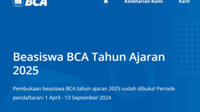 BCA Buka Beasiswa 2024 untuk Lulusan SMA/SMK, Ini Syarat untuk Mendapatkannya