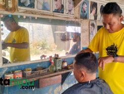 Jelang Lebaran, Barbershop di Pamanukan Subang Kebanjiran Order