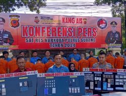 Tangkap 12 Orang, Polres Subang Selamatkan Ribuan Orang dari Ancaman Narkoba