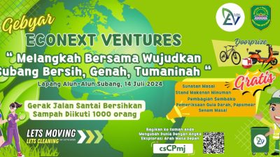 Lets Cleaning, Econext Ventures Akan Gelar Jalan Santai Pungut Sampah di Subang Kota