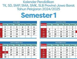 Berikut Kalender Pendidikan Sekolah Mulai TK Hingga SMK Provinsi Jawa Barat Tahun Pelajaran 2024/2025