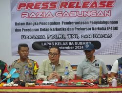 Antisipasi Penyelundupan Narkoba, Lapas Subang Razia Blok Hunian Warga Binaan