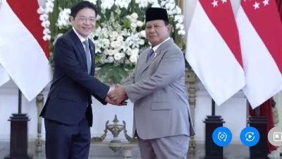Presiden Prabowo Subianto Sambut Perdana Menteri Singapura Lawrence Wong di Istana Merdeka