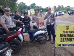 Gelar Razia Kendaraan, Satlantas Polres Subang Amankan 4 Dus Miras dari Pemotor