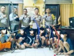 Polsek Binong Polres Subang Amankan 9 Remaja Bawa Sajam dan Panah