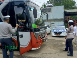 Satlantas Polres Subang Lakukan Ramp Check Bus untuk Antisipasi Kecelakaan
