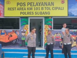 Jelang Mudik Lebaran, Kapolres Subang Cek Kesiapan Awal Pospam Rest Area Tol Cipali