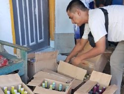 Polsek Pagaden Subang Amankan Ratusan Botol Miras dari Rumah Kos dan Penginapan