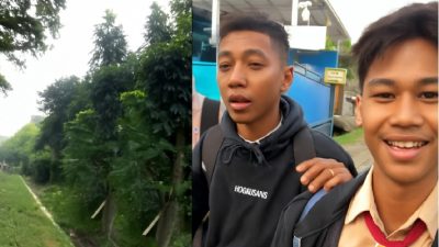 Berangkat Sekolah Jalan Kaki, Pelajar Subang: Pan Ku Pak Dedi Teu Kenging Nyandak Motor, Cuma Ieu Teu Aya Trotoar