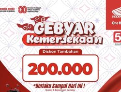Gebyar Kemerdekaan! Tridjaya Motor Pagaden Subang Tawarkan Diskon dan Kesempatan Memenangkan Honda Scoopy Baru