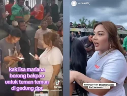 Lisa Mariana Turun ke Jalan, Bagikan Makanan untuk Massa Aksi di Depan DPR