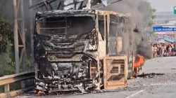 Bus Damri Jurusan Purwakarta Terbakar di Tol JORR, 15 Penumpang Selamat