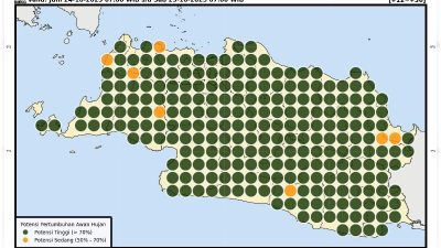 ‎BMKG: Waspada Hujan Lebat Disertai Petir di Sejumlah Wilayah Jawa Barat Hari Ini Termasuk Majalengka