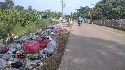 Bikin Jijik! Sisi Jalan di Desa Salamjaya Pabuaran Subang Dipenuhi Tumpukan Sampah