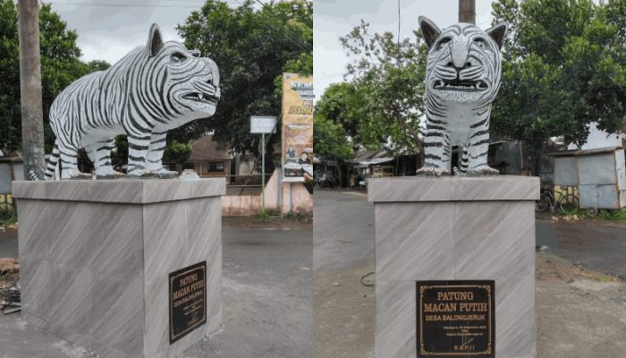 Sempat  Akan Dibongkar, Patung Macan Viral di Kediri Beri Dampak Positif bagi Pedagang
