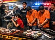 Todong Kasir Minimarket Pakai Golok, Tiga Residivis Dibekuk Polisi Usai Gasak Rp34 Juta di Majalengka