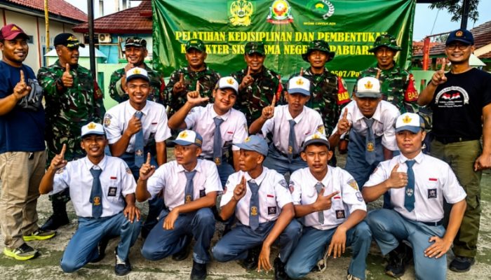Cegah Kenakalan Remaja dan Bolos Sekolah,Koramil Pabuaran Subang Gembleng Puluhan Siswa SMA