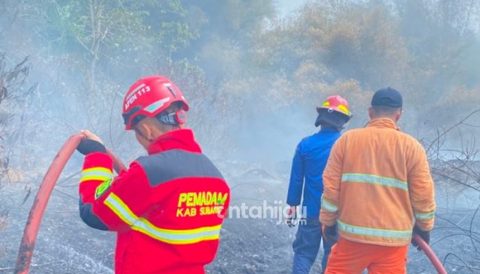 Kemarau Panjang, Pemadaman Kebakaran Eks TPA Panembong Subang Terkendala Pasokan Air