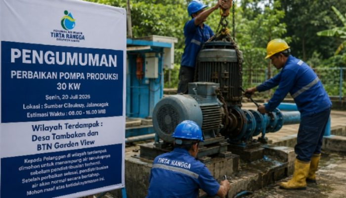 Perbaikan Pompa Produksi, Distribusi Air Perumda Tirta Rangga Subang ke Tambakan dan BTN Garden View Terganggu Pagi Ini