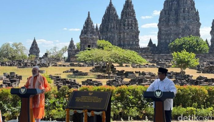 Presiden Prabowo dan PM Modi Resmikan Proyek Konservasi Candi Prambanan