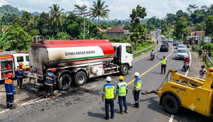 Ban Mobil Tangki BBM Terbakar di Cianjur, Pertamina Pastikan Pasokan BBM Tetap Aman